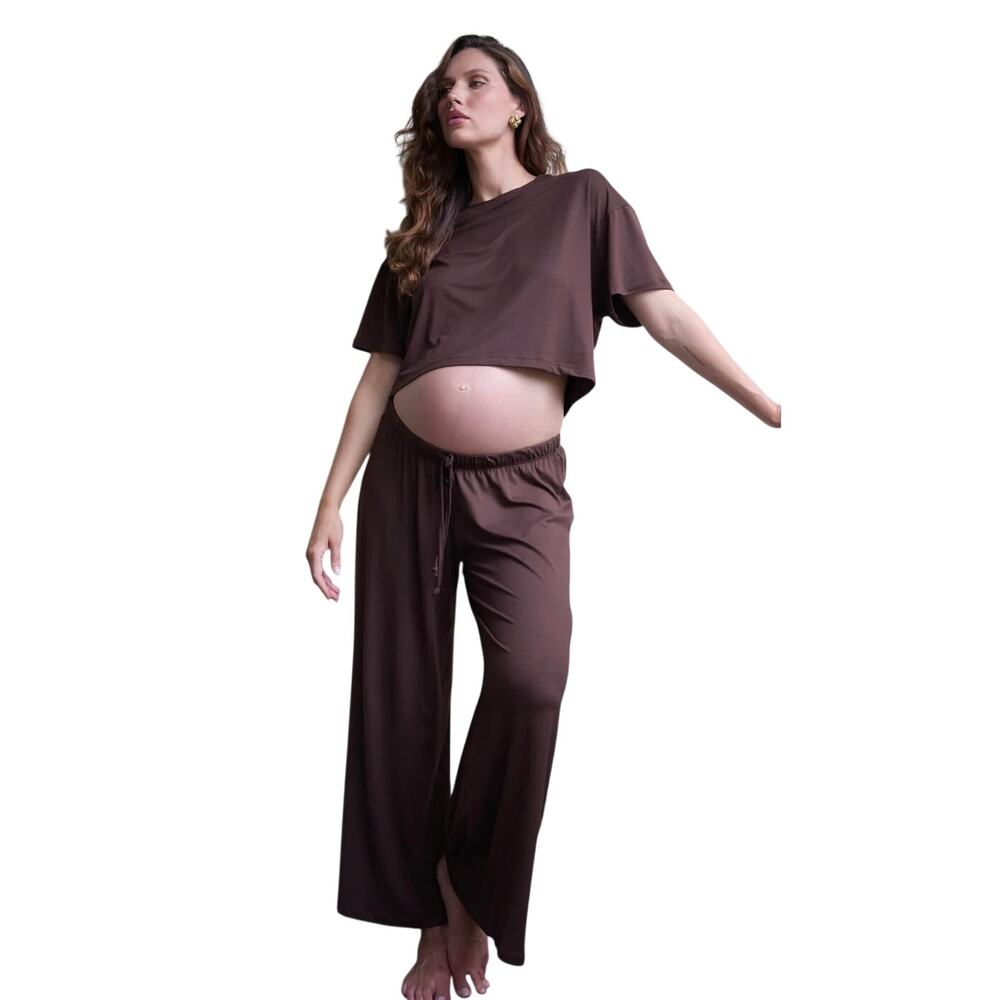 Bumpsuit The Cloud Pant, Chocolate, Maternity Lounge Pants, Plus Size 1X/2X, NWT